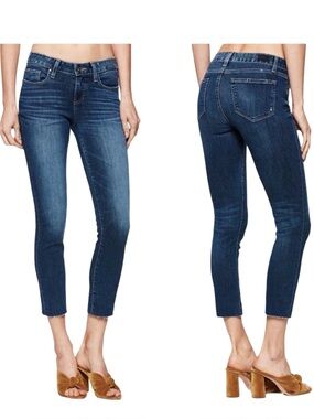PAIGE Skyline Skinny Crop Mid-Rise Pico Jeans Raw Hem Size 27